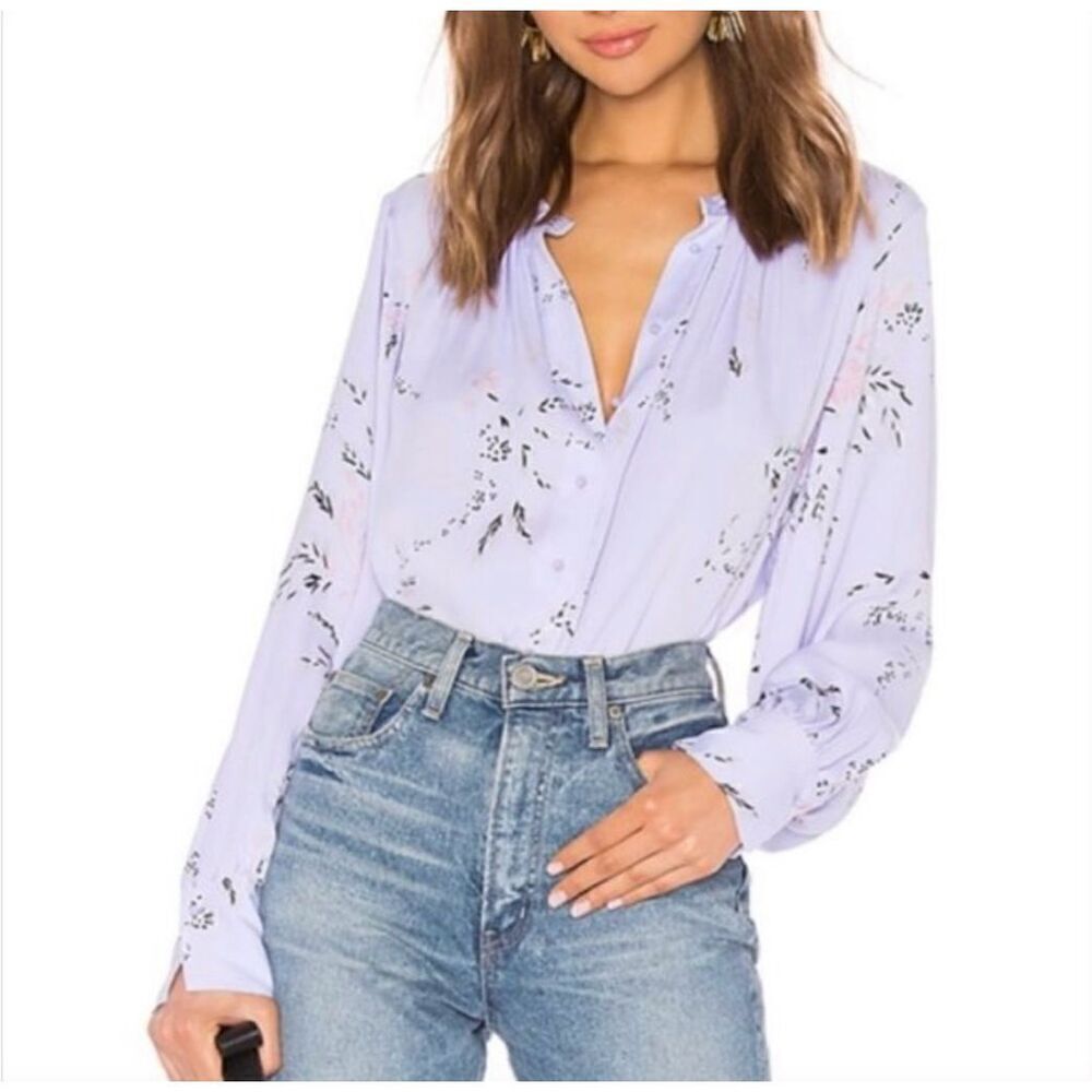 EQUIPMENT Causette Silk Shirt Blouse Lavender Multi Floral size medium